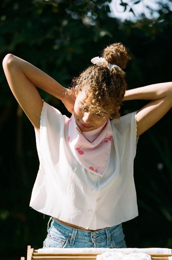  Merritt Charles 머플러/스카프 메릿 찰스 페이스 반다나, 페넬로페 반다나 핑크 - OTHER BRANDS