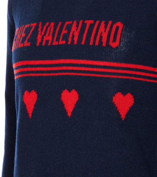  발렌티노 가라바니 스웨터 Valentino Garavani Chez Valentino 자카드 모티프  블루 - VALENTINO GARAVANI