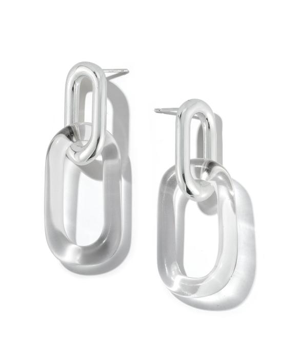  제인 다렌스부르그 이어링 제인 다렌스버그 타원형 스털링 실버 & 유리 링크 귀걸이