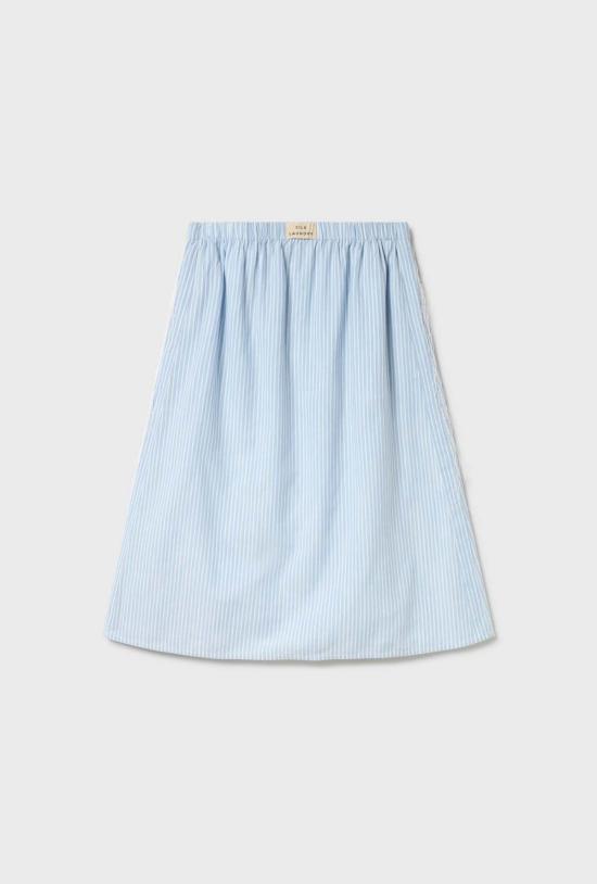 실크 런드리 미디 스커트 실크 세탁 면  스톰 스트라이프 - SILK LAUNDRY