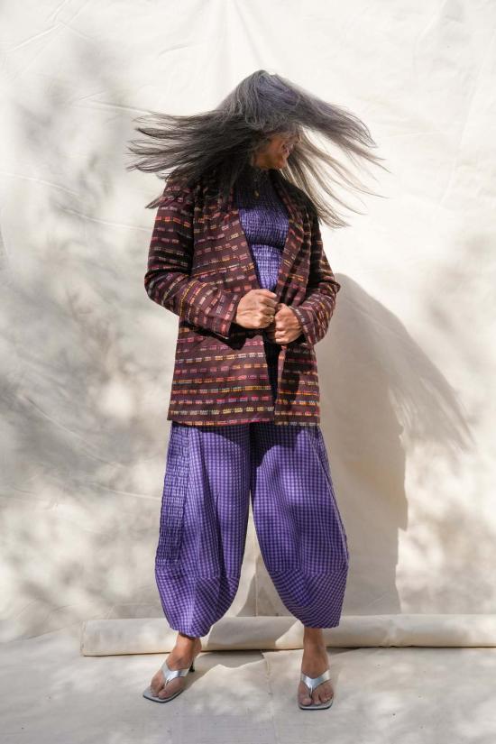  아바카시 수트 자켓 소프트 자카드 블레이저 - ABACAXI