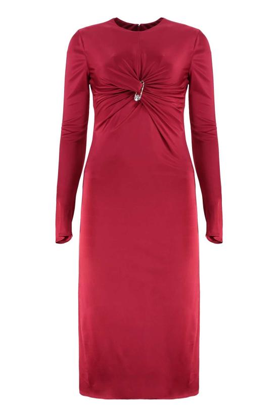  베르사체 미디 원피스 안전핀 드레스 레드