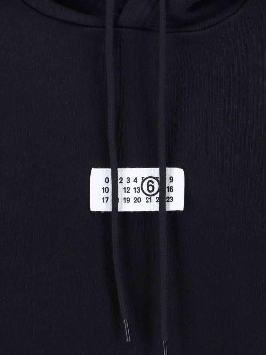 MM6 메종마르지엘라 긴팔 티셔츠 Mm6 메종 마르지엘라 로고 후드티 블랙 - MM6 MAISON MARGIELA