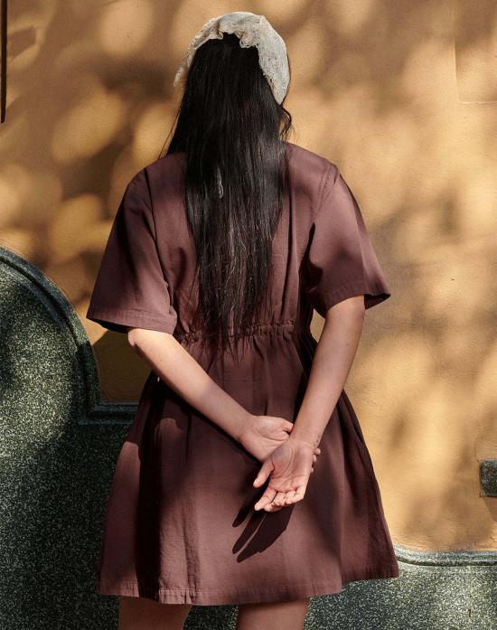  노블 숏 원피스 고급 실용 드레스 초콜릿 - NOBLE