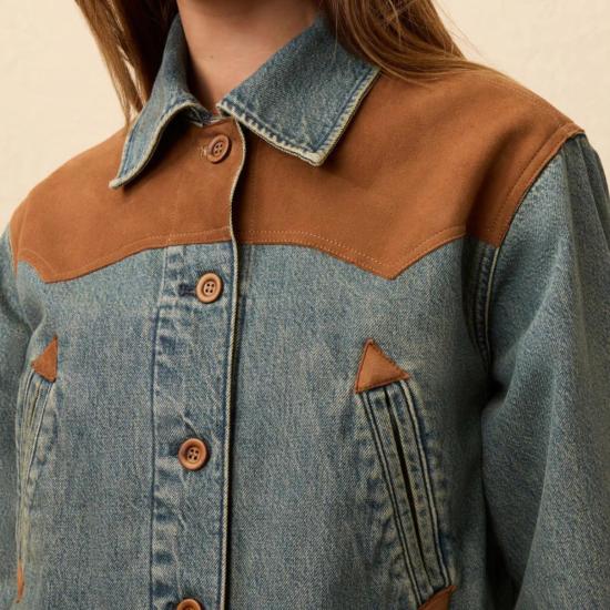  Faherty 데님 자켓 파헤르티 릿지 백 데님 스웨이드 재킷 - OTHER BRANDS