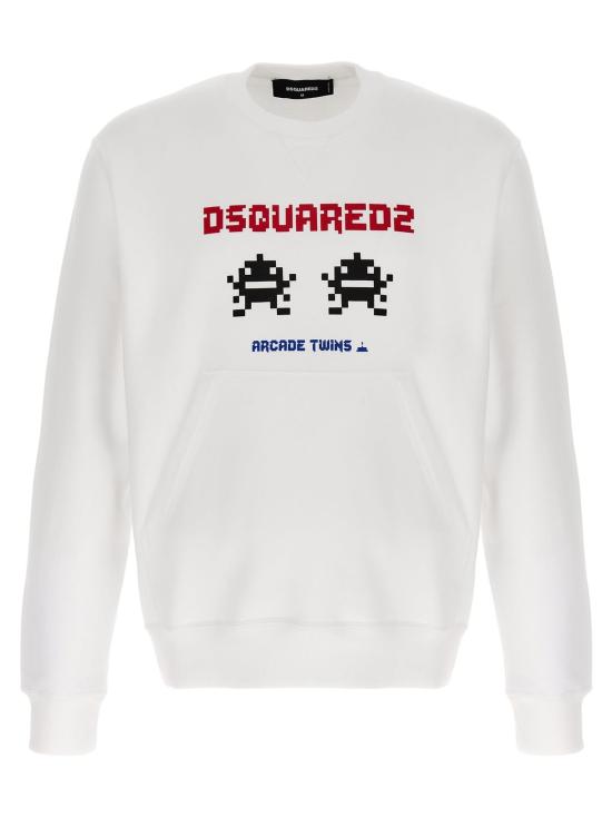  디스퀘어드2 스웨터 Dsquared2 로고 프린트 스웨트셔츠 화이트
