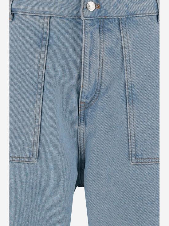  메종키츠네 데님 팬츠 메종 키츠네 코튼 데님 반바지 (라이트 워시) - MAISON KITSUNE