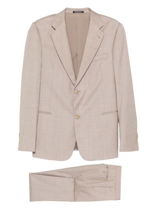  엠포리오 아르마니 수트 자켓 울 싱글 브레스트 수트 브라운