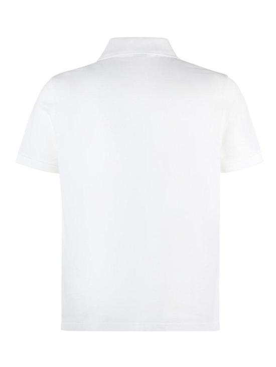  생로랑 폴로 티셔츠 생 로랑 반팔 코튼 폴로 셔츠 블랑 - SAINT LAURENT