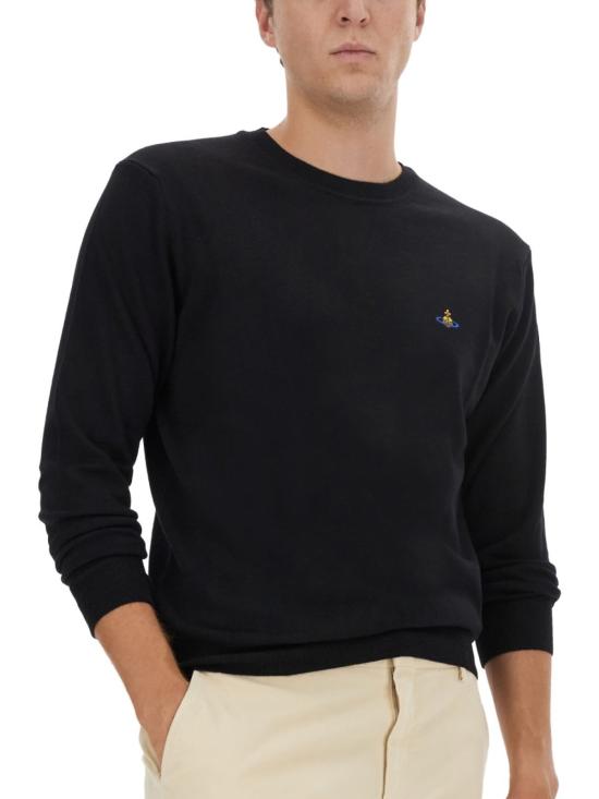  비비안웨스트우드 스웨터 비비안 웨스트우드 로고 저지  블랙 - VIVIENNE WESTWOOD