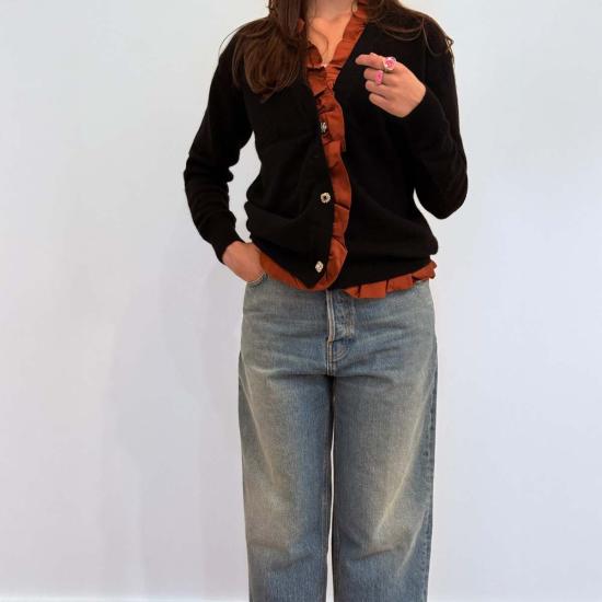  Leur Logette 가디건 스트레치 카디건 블랙