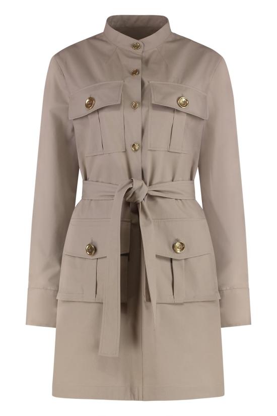  지방시 숏 원피스 사파리 포플린 미니 드레스 베이지