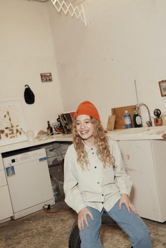  [키즈] Main Story 트레이닝 상의 아동 남녀공용 메인 스토리 버튼다운 셔츠 실버 버치