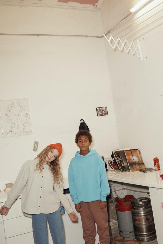  [키즈] Main Story 트레이닝 상의 아동 남녀공용 메인 스토리 버튼다운 셔츠 실버 버치 - MAIN STORY