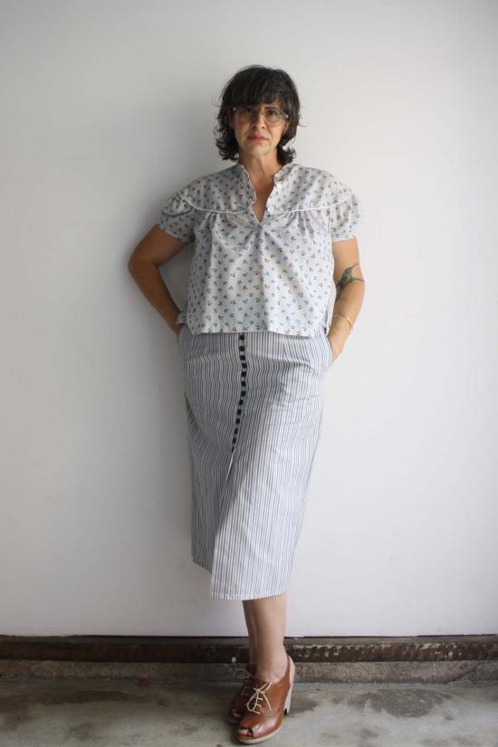  Myrtle 블라우스 머틀 애디  베이비 블루/핀도트 플로럴 - OTHER BRANDS