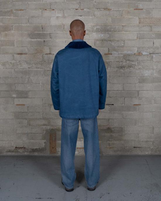  Olderbrother 데님 자켓 형 셰르파 롱 코트 - OLDERBROTHER