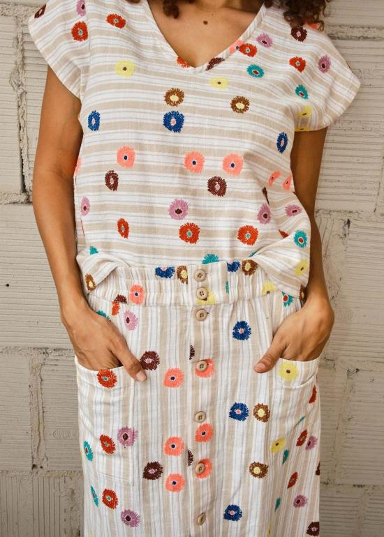  에이스 앤 지그 미디 스커트 에이스 & 지그 루스 스커트 - ACE & JIG