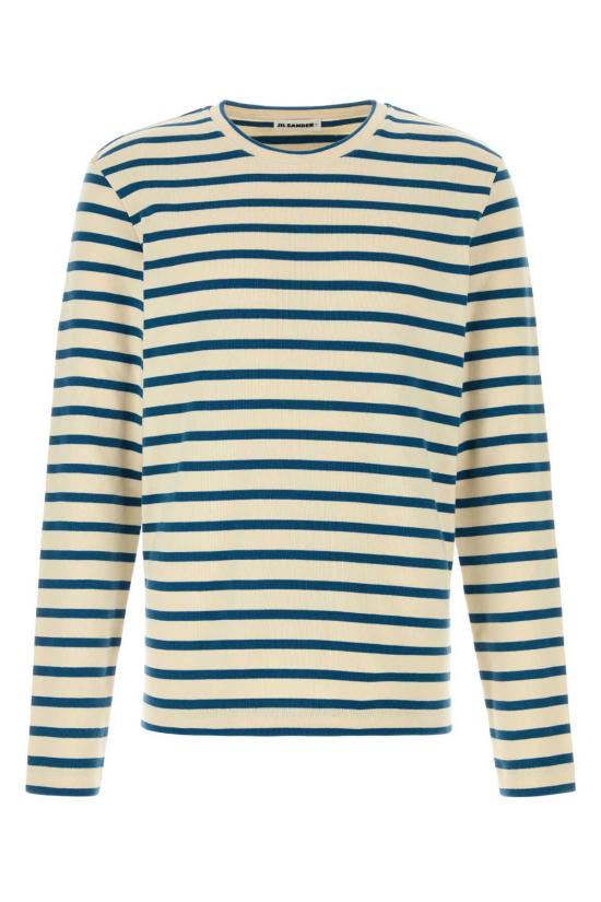  질샌더 탑 질 샌더 자수 코튼 티셔츠 (콘실크 색상)