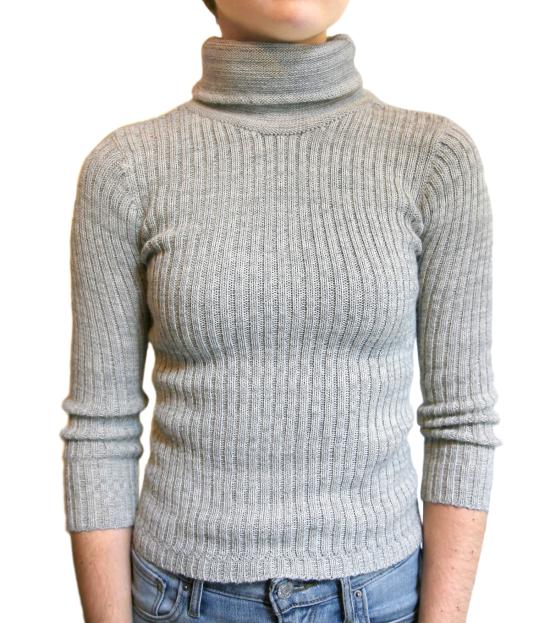  été noir 터틀넥 에테 느와르 리브드 라이트웨이트  헤더드 그레이