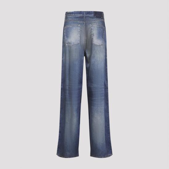  골든구스 데님 팬츠 골든 구스 보이프렌드 페기  아카이브 데님 프린트  블루 - GOLDEN GOOSE