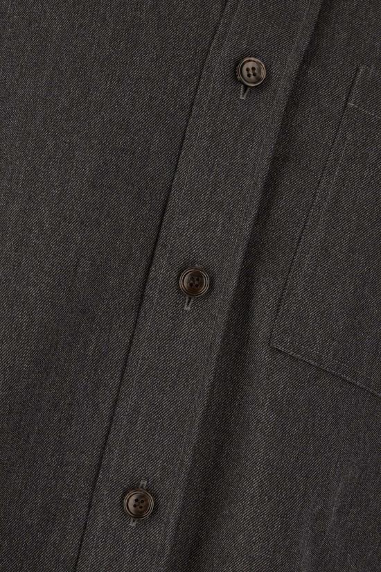  구찌 긴팔 셔츠 다크 그레이 울  다크 그레이 네이비 믹스 - GUCCI