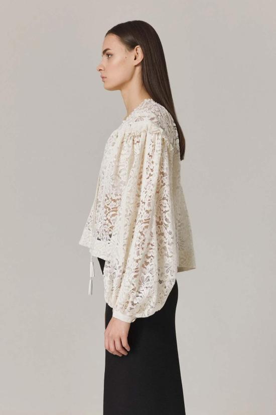  Santicler 블라우스 산티클러 도이나 레이스 , 그로그랭 아플리케 장식, 슈가 - OTHER BRANDS