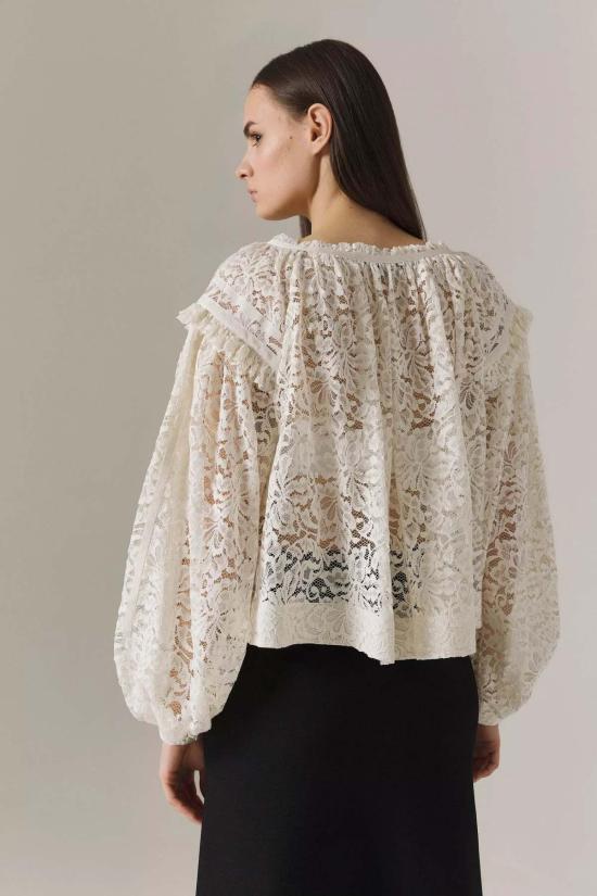  Santicler 블라우스 산티클러 도이나 레이스 , 그로그랭 아플리케 장식, 슈가 - OTHER BRANDS