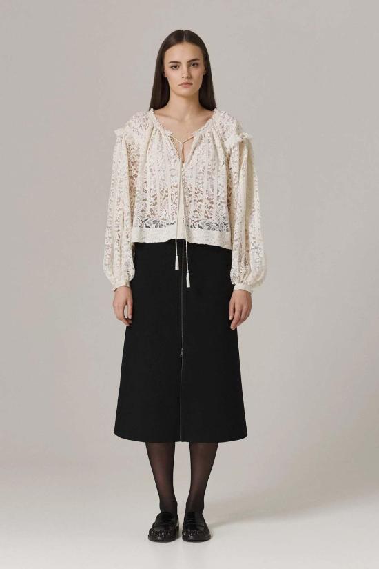  Santicler 블라우스 산티클러 도이나 레이스 , 그로그랭 아플리케 장식, 슈가 - OTHER BRANDS