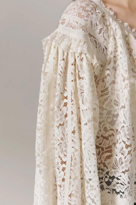  Santicler 블라우스 산티클러 도이나 레이스 , 그로그랭 아플리케 장식, 슈가 - OTHER BRANDS