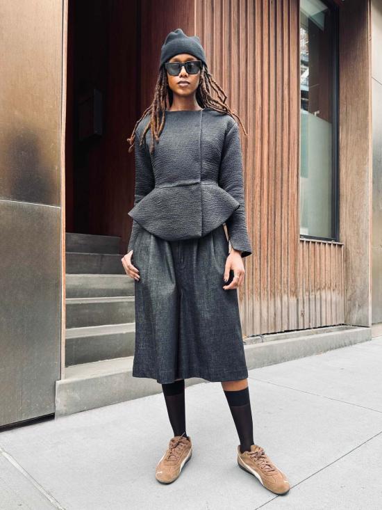  예세이트 자켓 예사엣 아이보리 페플럼 재킷 블랙 - YESAET