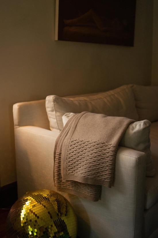  [키즈] Evangeline 침구 에반젤린 니트 스캘럽 아기 담요