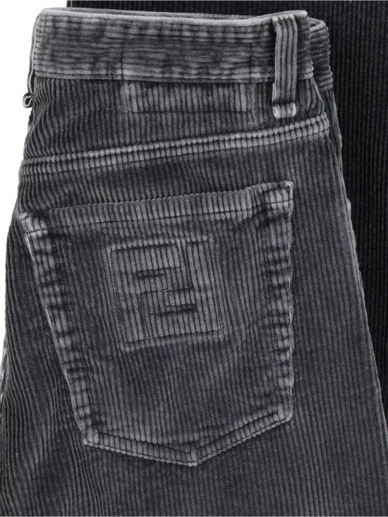  펜디 데님 팬츠 FF 스트레이트 진 블랙 - FENDI