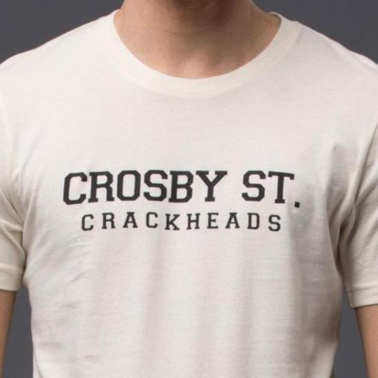  팔미에 뒤 말 반팔 티셔츠 크로스비 스트리트 크랙헤즈 그래픽 티셔츠 오프 화이트 - PALMIERS DU MAL