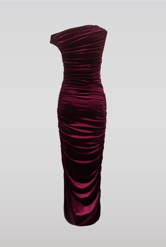  샘디 롱 원피스 사엠디 드레이프 벨벳 드레스 - SAEMDI