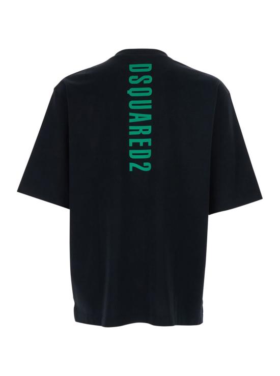  디스퀘어드2 반팔 티셔츠 Dsquared2 루즈핏 티셔츠 블랙 - DSQUARED2