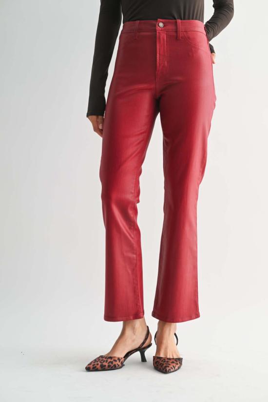  저스트 블랙 데님 데님 팬츠 슬림 크롭 부츠컷