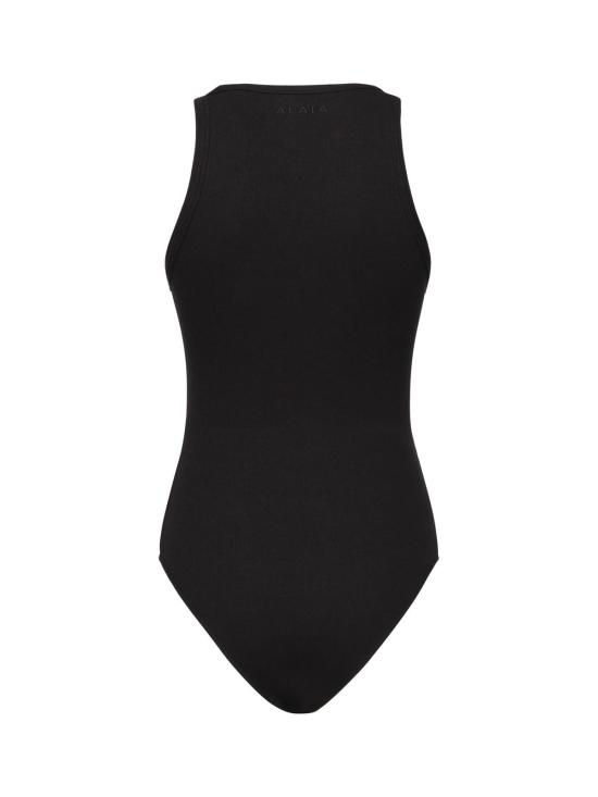  알라이아 바디수트 티셔츠 홀터넥 보디수트 블랙 - ALAIA