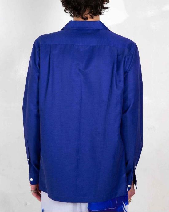  Graphia New York 긴팔 셔츠 그라피아 뉴욕 아레나스 캠프 칼라 긴팔  블루 스트라이프 - GRAPHIA NEW YORK