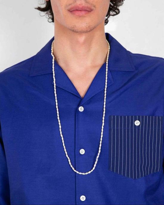  Graphia New York 긴팔 셔츠 그라피아 뉴욕 아레나스 캠프 칼라 긴팔  블루 스트라이프 - GRAPHIA NEW YORK