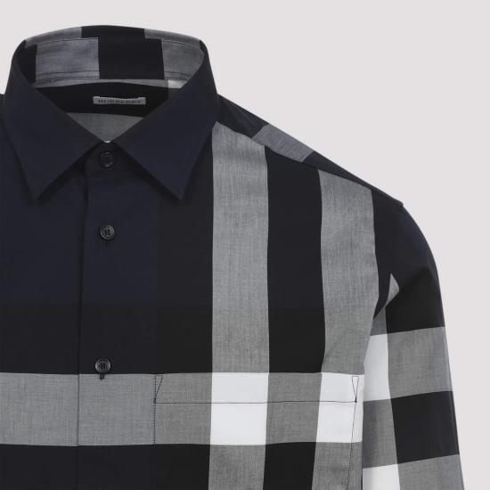  버버리 긴팔 셔츠 섬머턴 셔츠 네이비 IP 체크 - BURBERRY