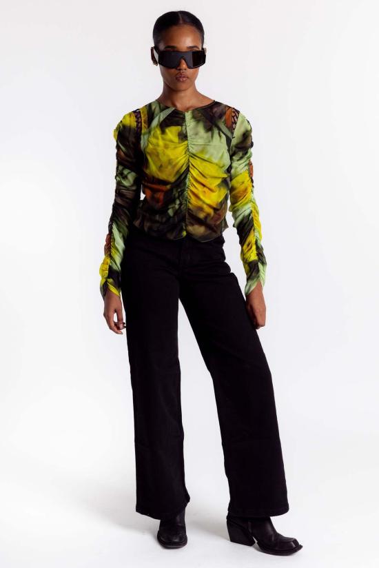  콜리나 스트라다 긴팔 티셔츠 개더드 델릴라  멜팅 블룸 - COLLINA STRADA