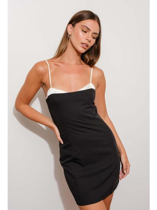  Pretty Garbage 숏 원피스 예쁜 쓰레기 피카부 브라 미니 드레스 블랙 - OTHER BRANDS