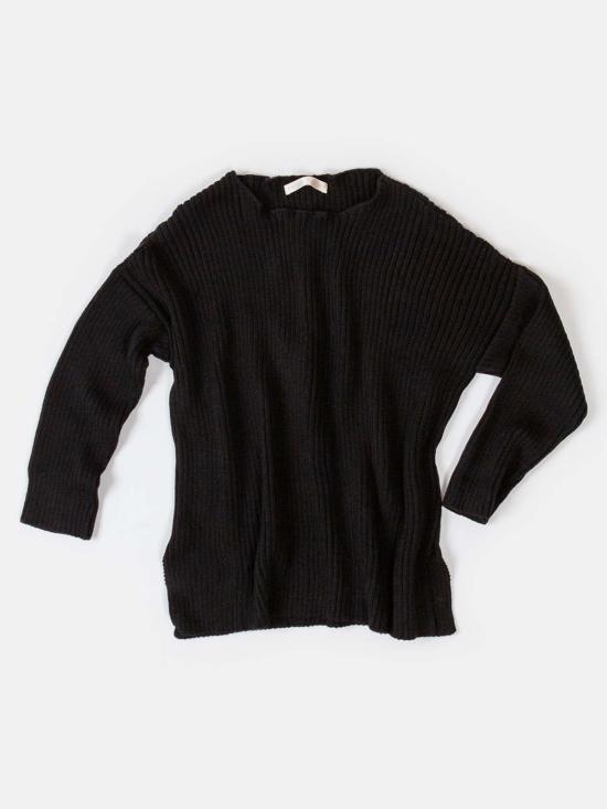  에리카 타노브 스웨터 에리카 타노프 피마 코튼 골지 풀오버 블랙 - ERICA TANOV