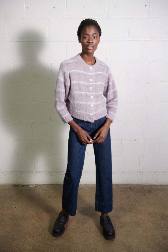  마리아 스탠리 가디건 브러시드 카드 이간 무 체크무늬 - MARIA STANLEY