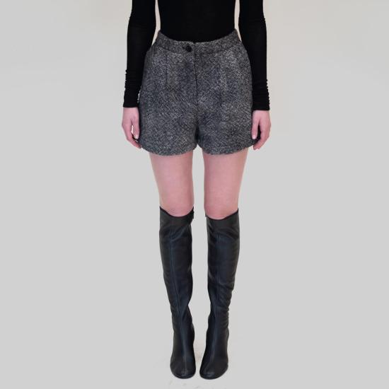  다웨이 숏팬츠 24 FP045 반바지 블랙 화이트 트위드 - DAWEI