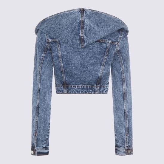  알라이아 데님 자켓 Alaia 크롭 데님 재킷 Bleu Neige - ALAIA