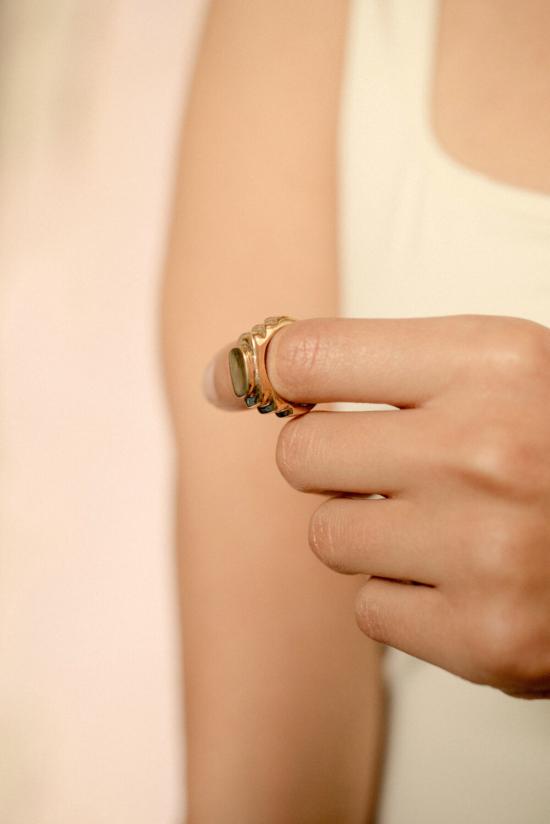  에이드 반지 겔레(Eyde Gelleh) 로스트 왁스 주조 , 재활용 금속 옵션 (황동/은/14k 금)