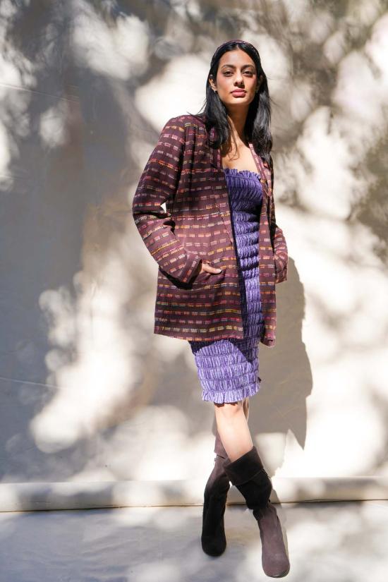  아바카시 수트 자켓 소프트 자카드 블레이저 - ABACAXI