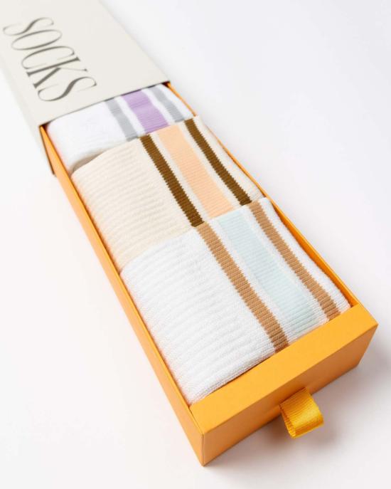  Oncept 양말 온셉트 스트라이프 크루삭스 (3팩) 데저트 멀티 - OTHER BRANDS