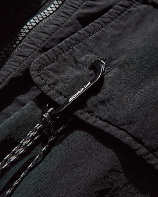  ROA x And Wander 자켓 Roa X And Wander 가먼트 다이드 나일론 후드 재킷 블랙 - OTHER BRANDS